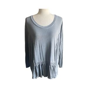 NWOT-POL-GRAY LONG SLEEVE TOP-SIZE LARGE